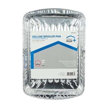 HOME PLUS Durable Foil 8-1/2 in. W X 11-3/4 in. L Broiler Pan Silver , 2PK D30020